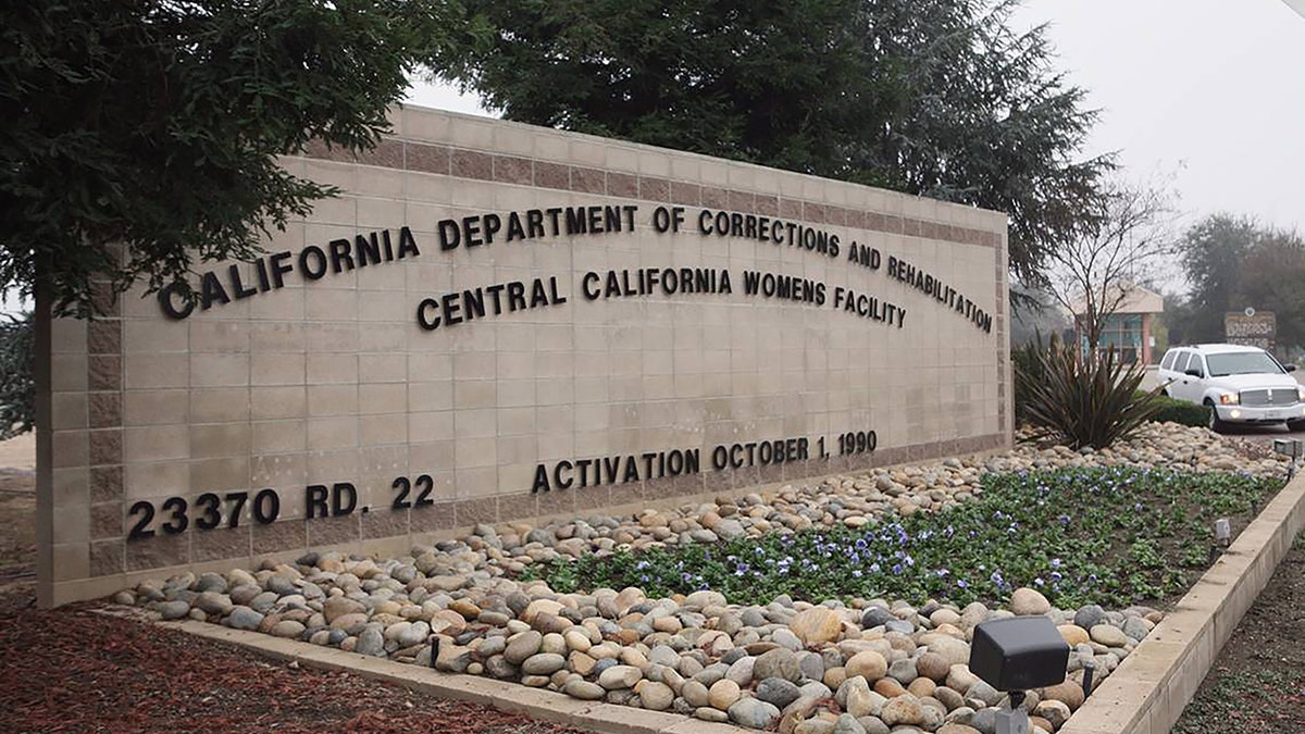 A sign outside the Central California Women's Facility