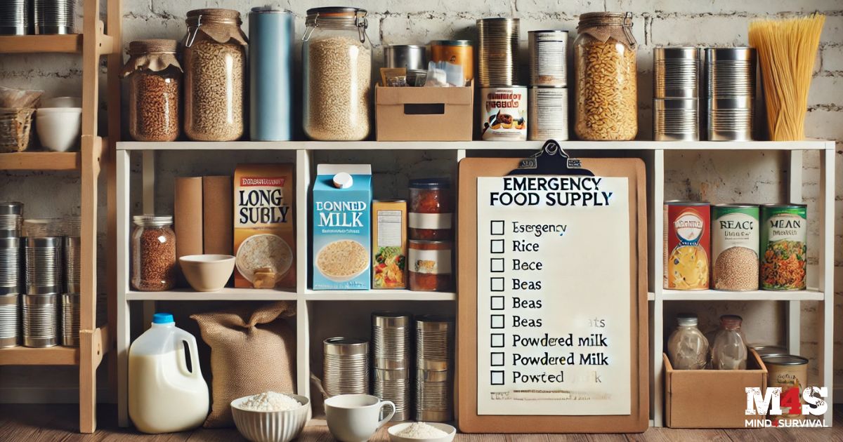 Food Stockpile in Prepper Pantry