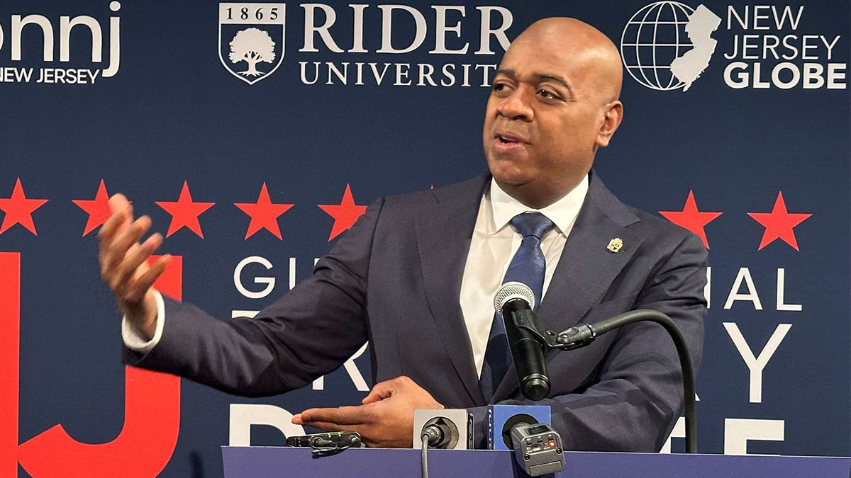 Ras Baraka at lectern in Feb. 2025 speech