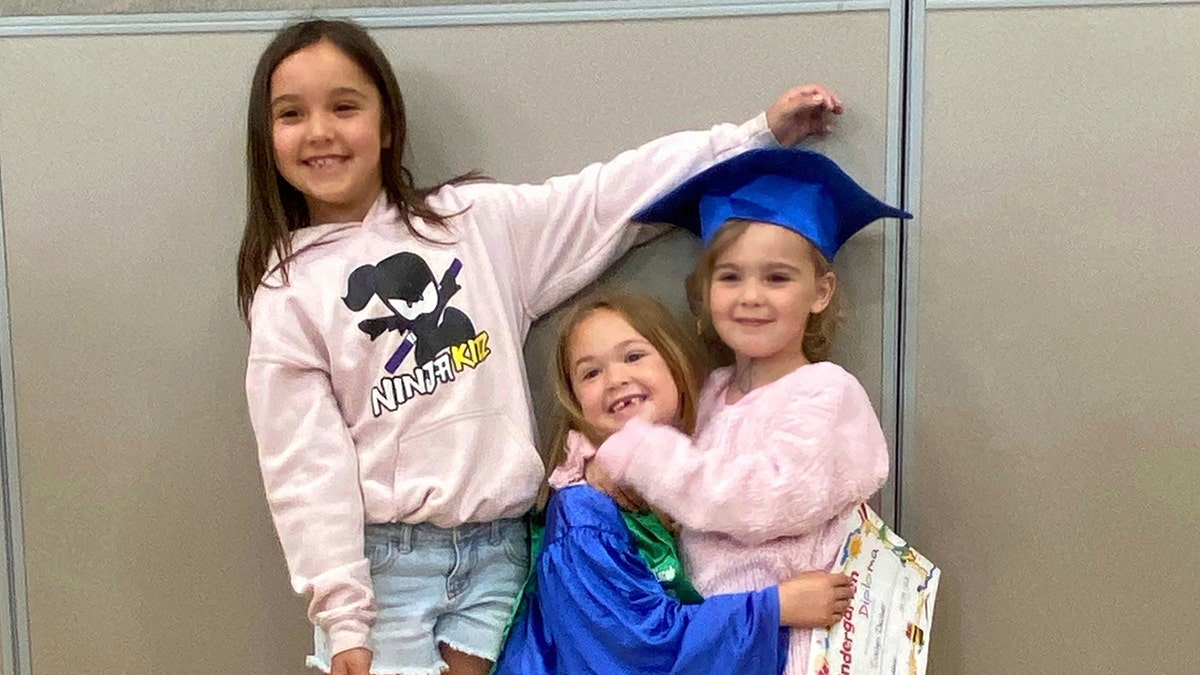 Paityn, Olivia and Evelyn Decker posing for photo