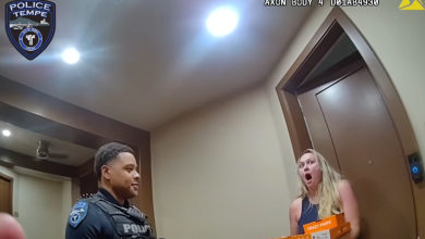 Officers’ unexpected pizza delivery goes viral after holiday traffic stop arrest
