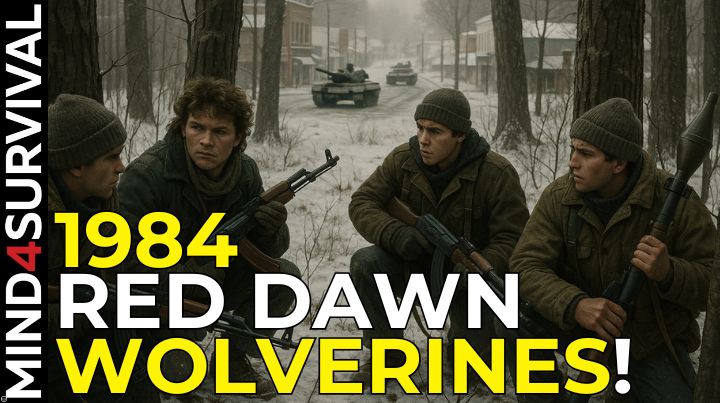 Red Dawn 1984 teen fighters in forest watching enemy tanks