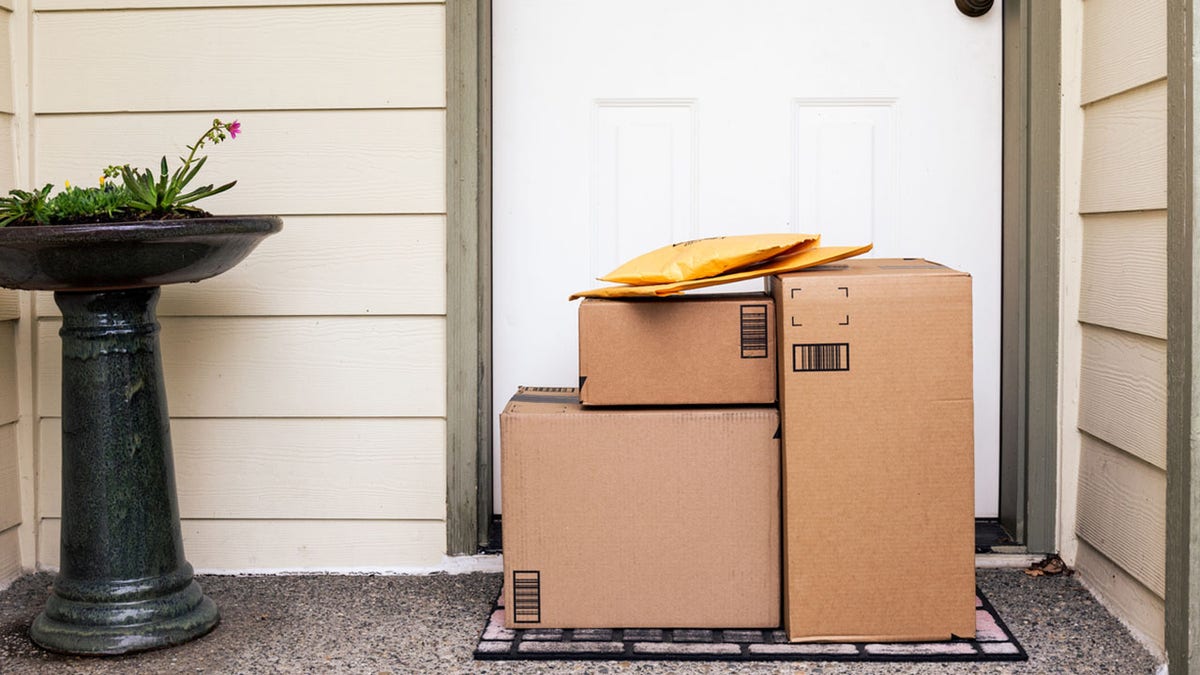 Front Door with Delivery Boxes