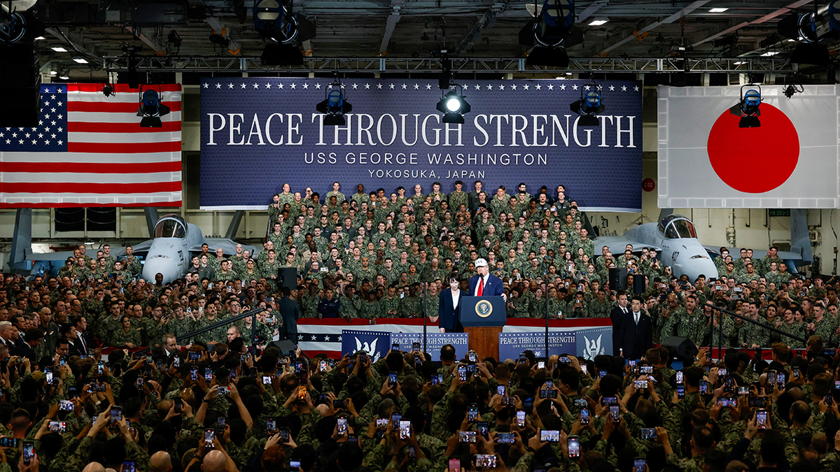 U.S. President Donald Trump and Japanese Prime Minister Sanae Takaichi visit to the U.S. Navy's Yokosuka base in Yokosuka