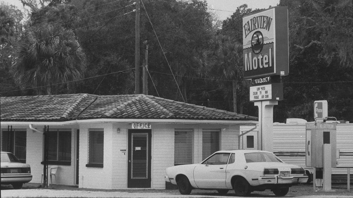 An aerial view of the hotel where serial killer Aileen Wuornos stayed.