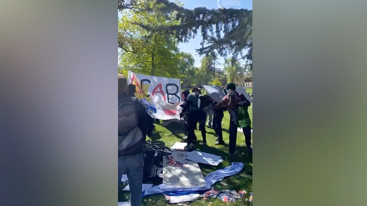 Protesters violently disrupt conservative student event at California university