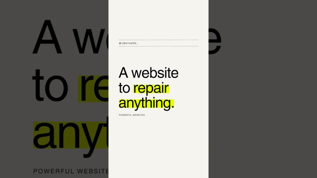 A website to repair anything. Powerful websites 227