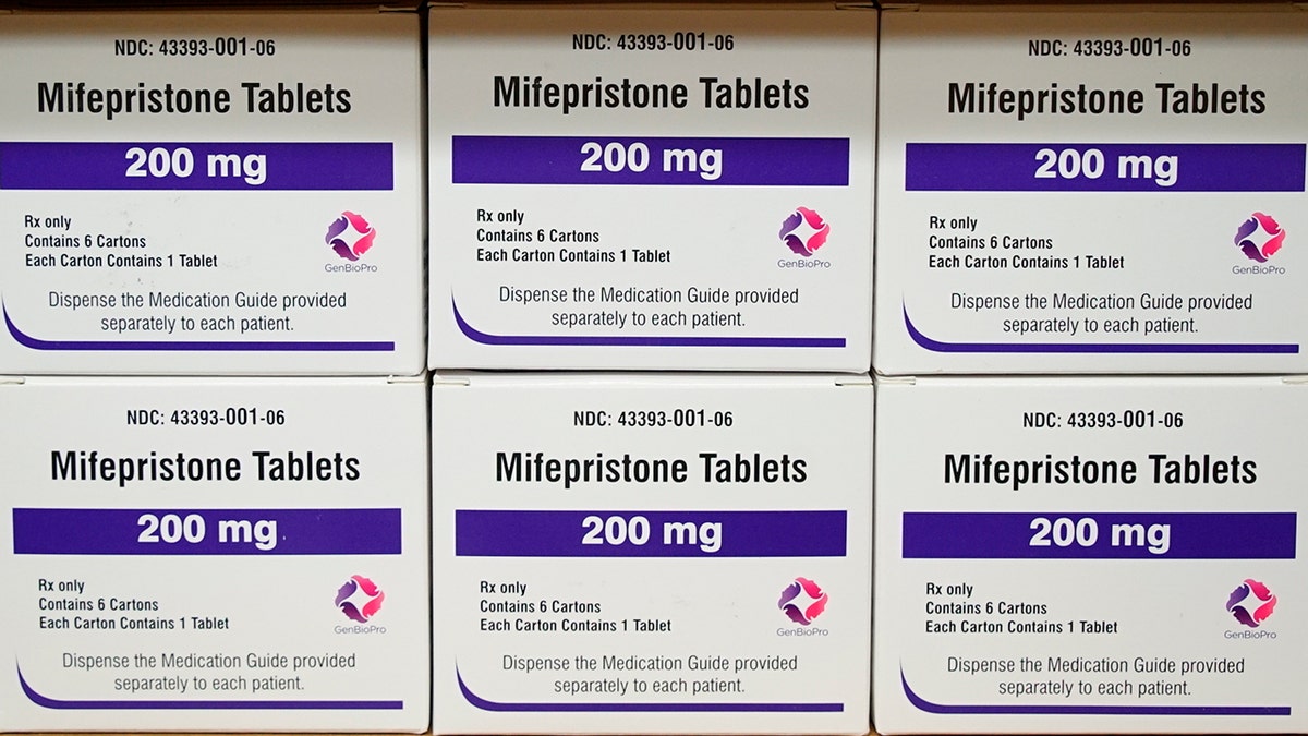 Boxes of the drug mifepristone