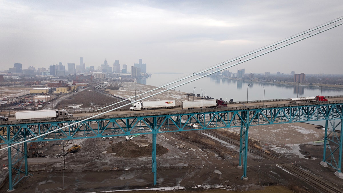 Ambassador Bridge in Detroit, Michigan