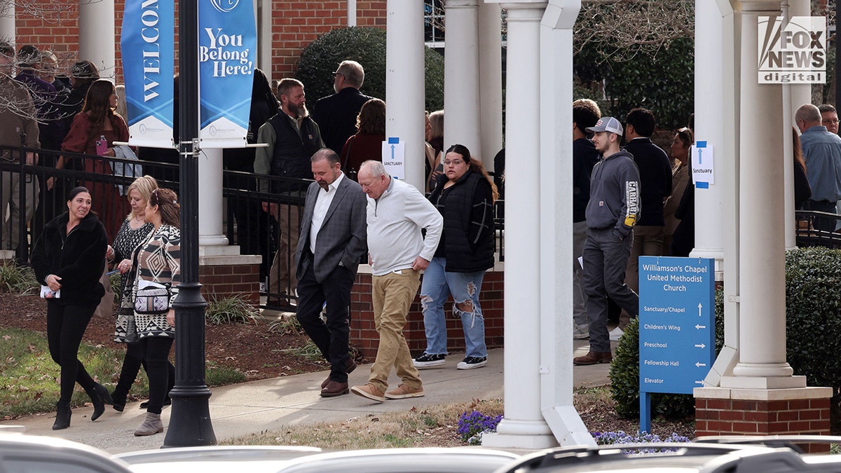 Fletcher Mark Daniel Harris's funeral service being held inside Williamson Chapel