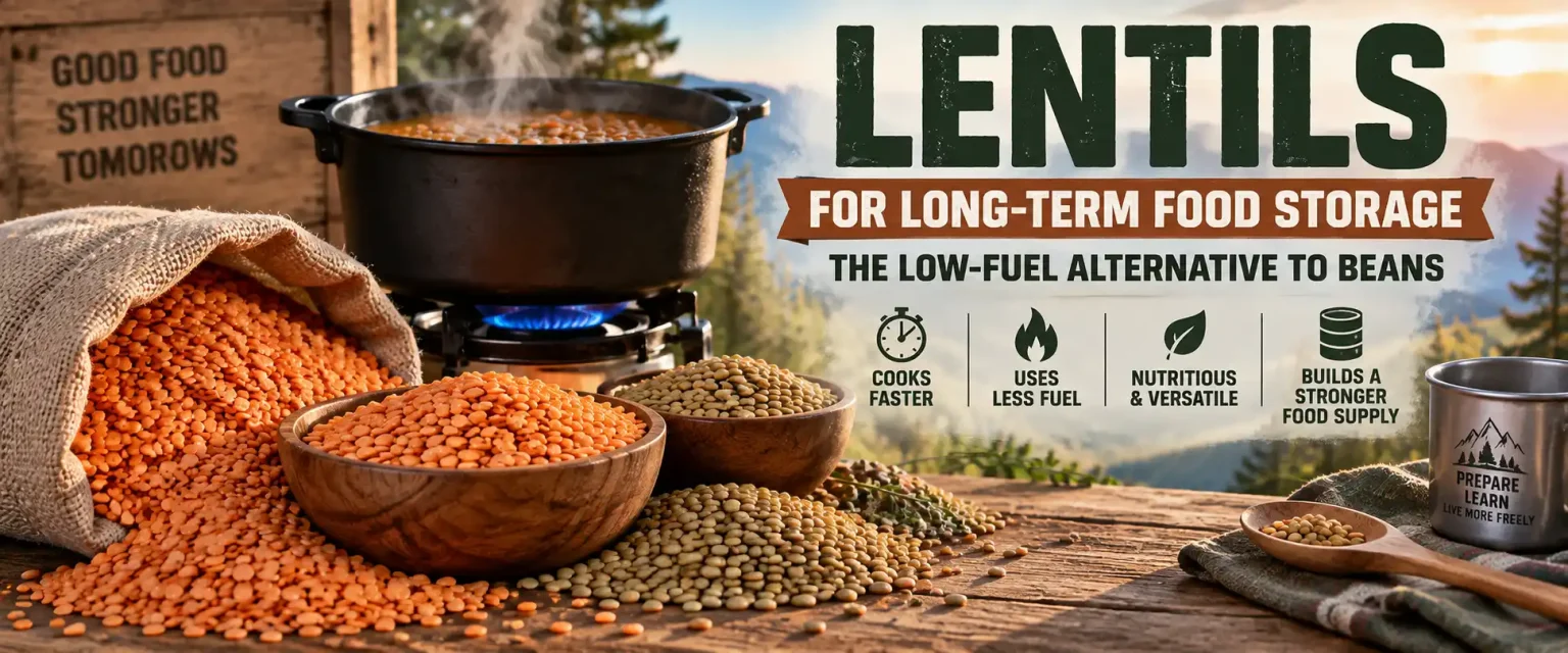 Lentils for Long-Term Food Storage: The Low-Fuel Alternative to Beans