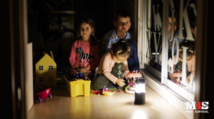 Children Playing by Lantern Light