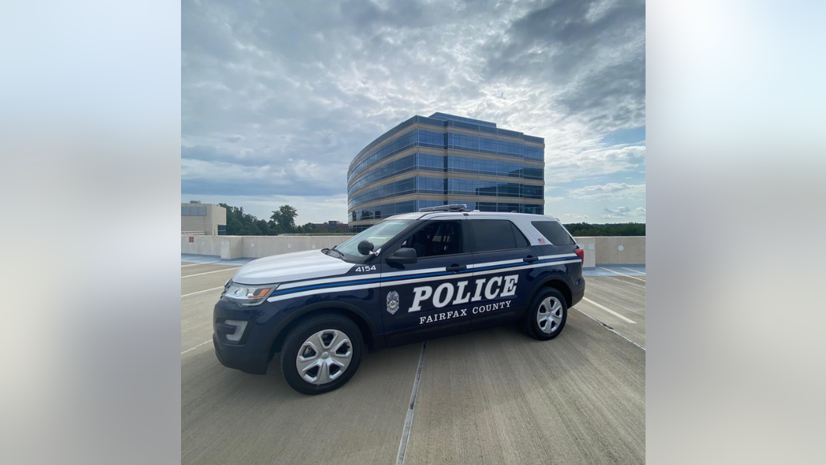 Fairfax County Police vehicle in parking garage