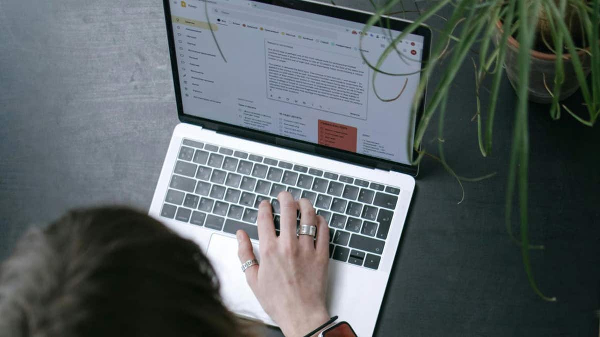 person working on laptop