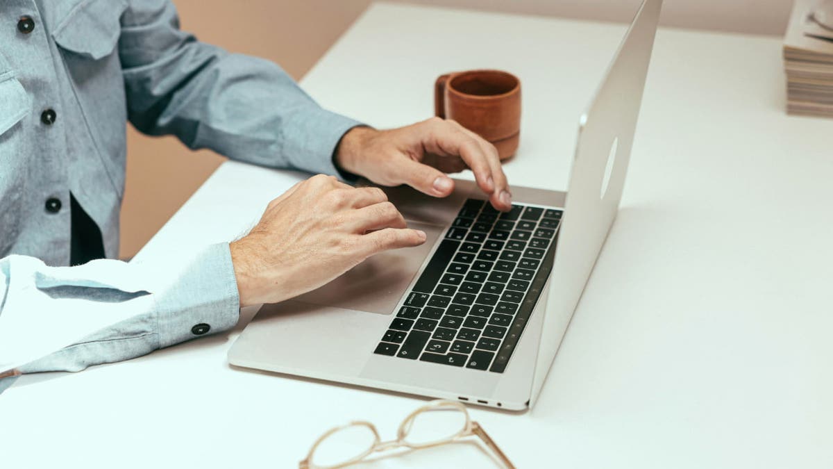 person typing