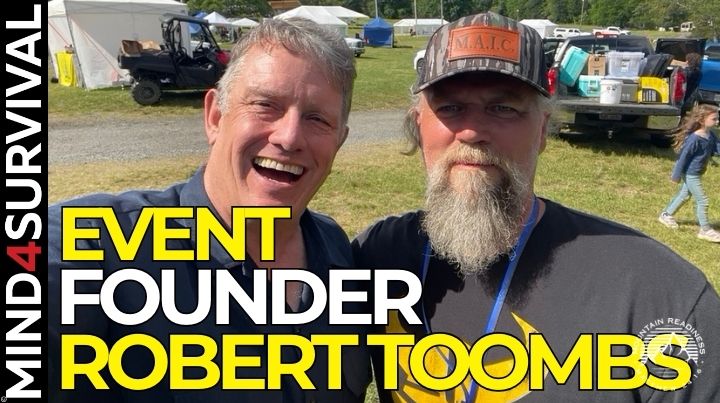 Mountain Readiness Expo organizer Robert Toombs running the event in selfie with article author Brian Duff