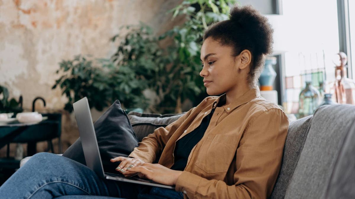 woman searching online