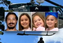 New flyer shows suspected killer dad may have changed appearance in wilderness manhunt: police