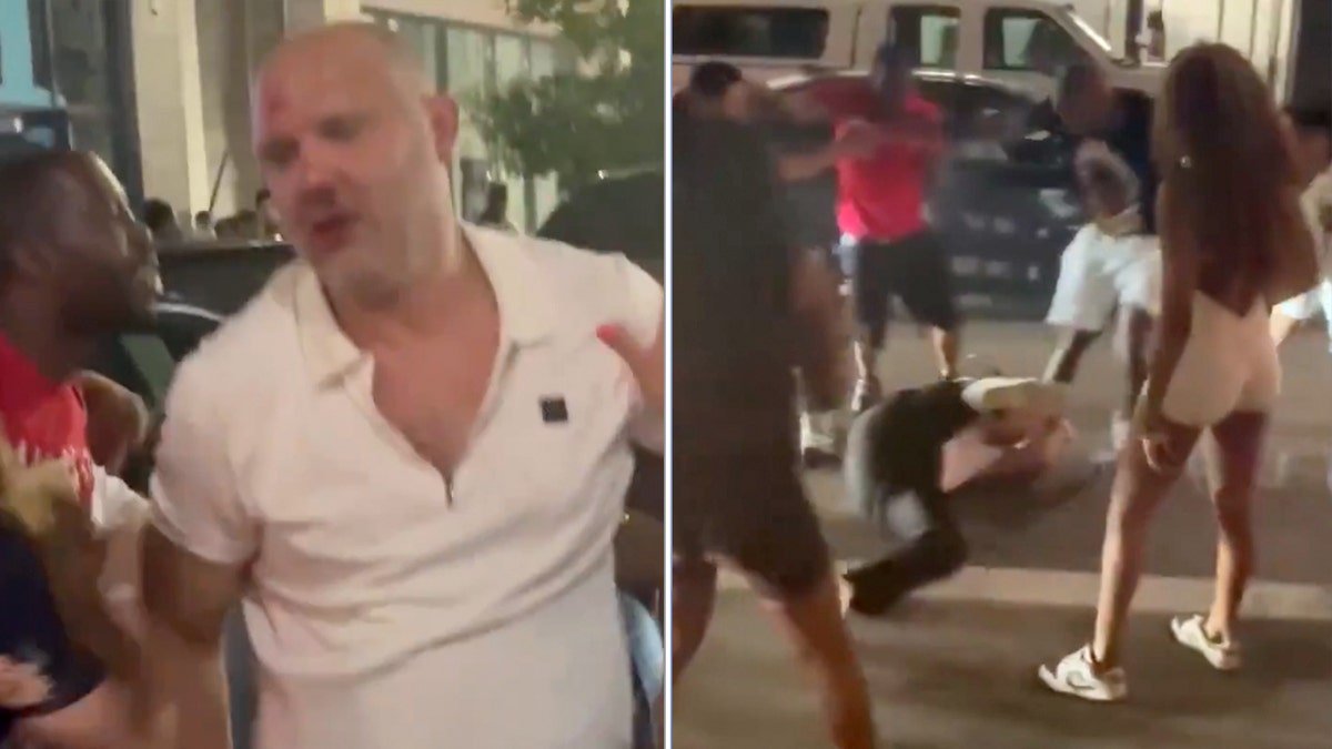 Cincinnati mob beat-down split images