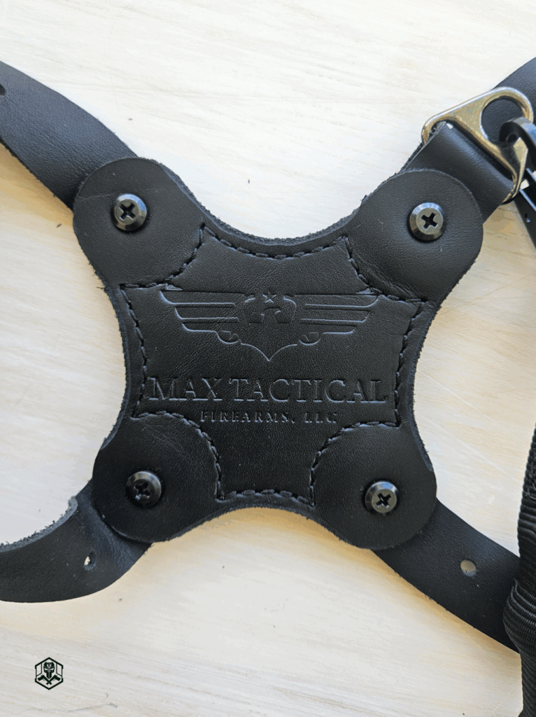 hand-stitched leather shoulder harness yoke
