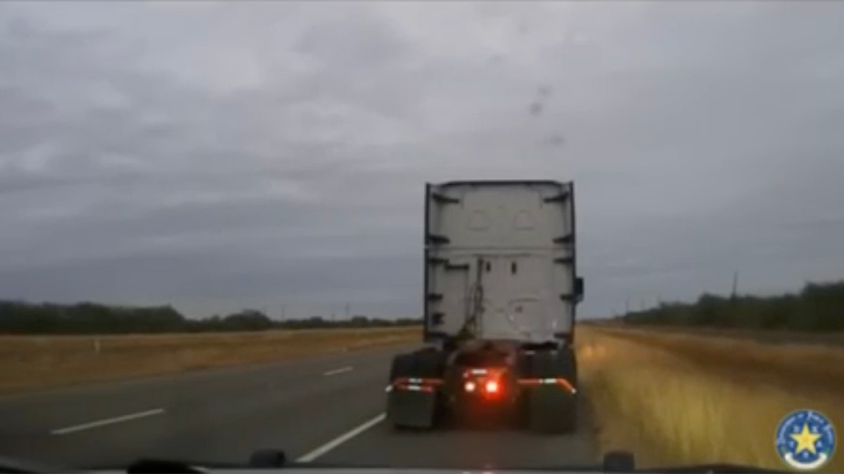 Body camera footage showing a white truck being pulled over in Texas