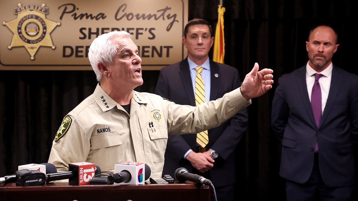 Pima County, Arizona Sheriff Chris Nanos speaks at press conference