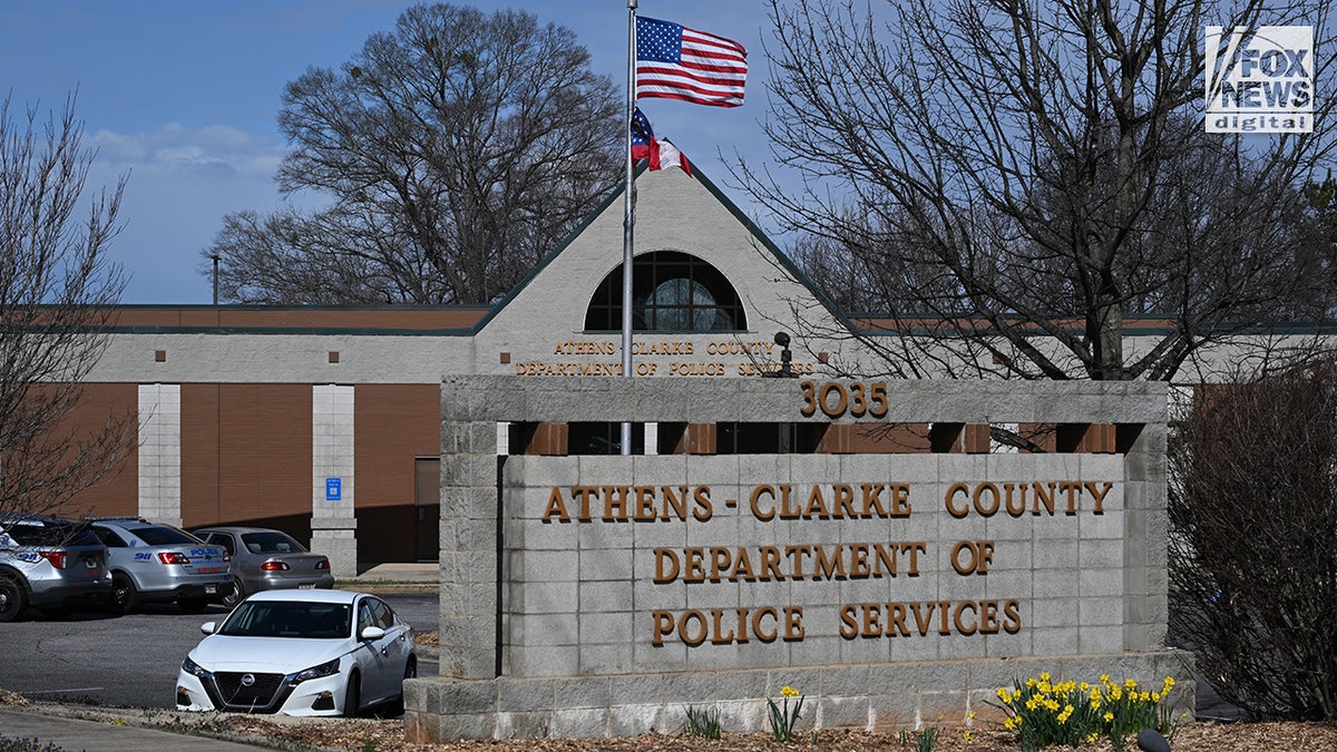 An exterior view of the Athens-Clarke County Police Department in Athens, Georgia