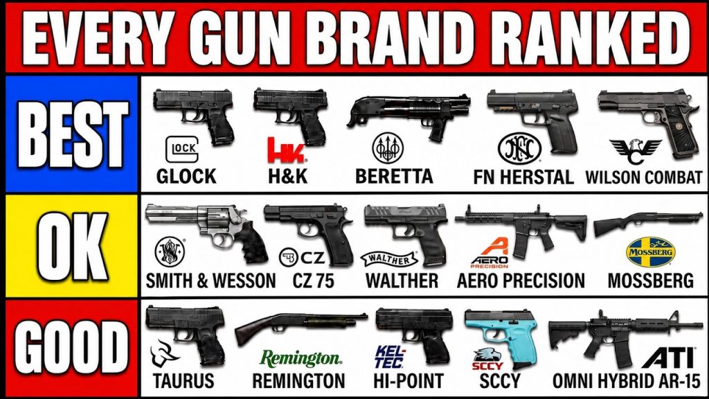 Every Major Gun Brand RANKED From Worst to Best (The Results Will Shock You!)
