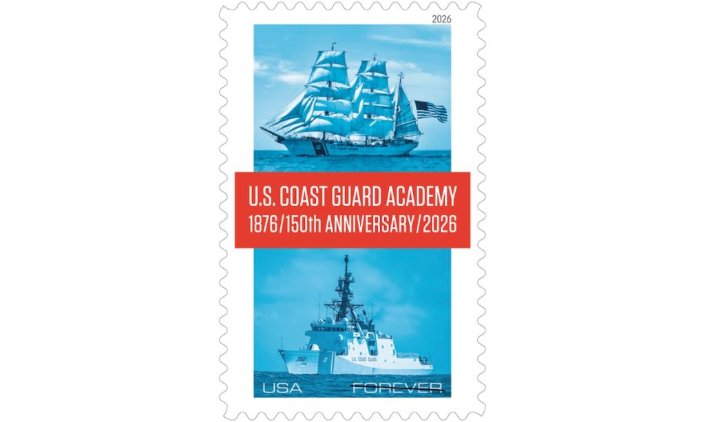 Coasties’ photos used on stamps honoring Coast Guard Academy’s 150th Coasties’ photos used on stamps honoring Coast Guard Academy’s 150th